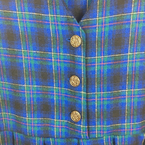 Vintage handmade wool tartan plaid culotte romper - Picture 8 of 9